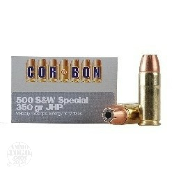 12rds - 500 S&W Corbon 350gr Jacketed Hollow Point Ammo